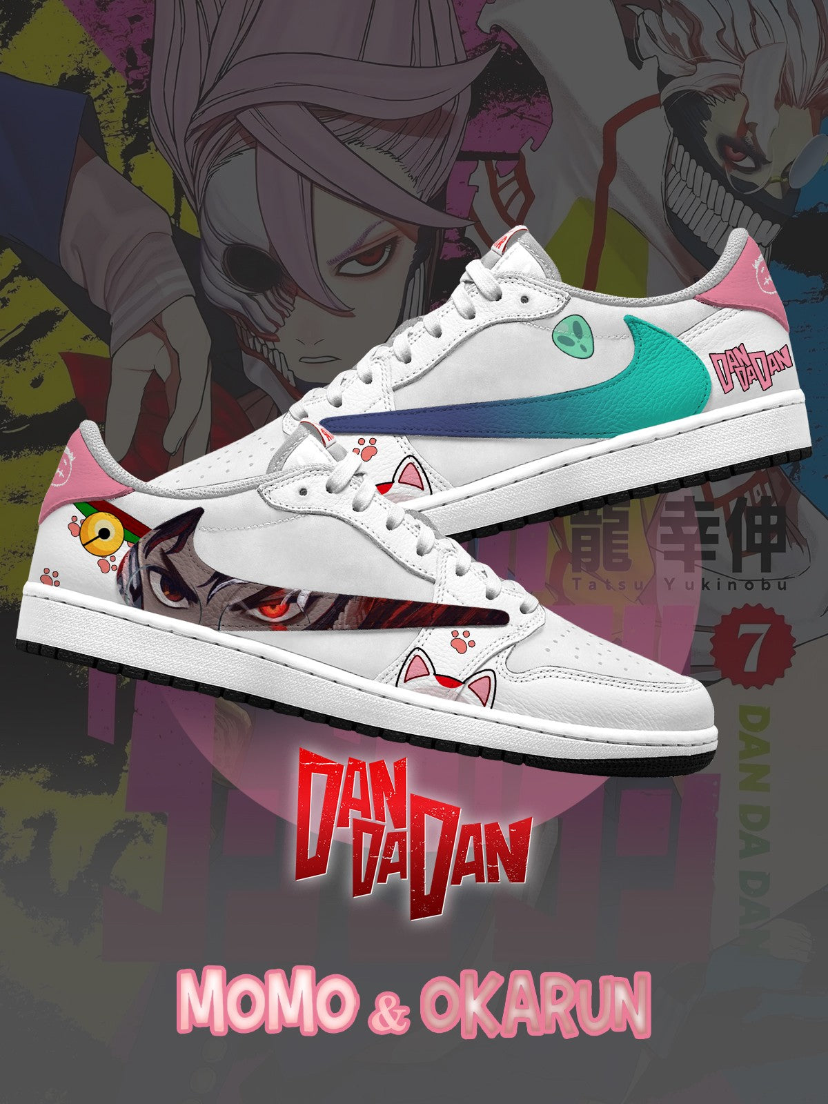 Okarun and Momo V.1 Custom TS Low Sneakers