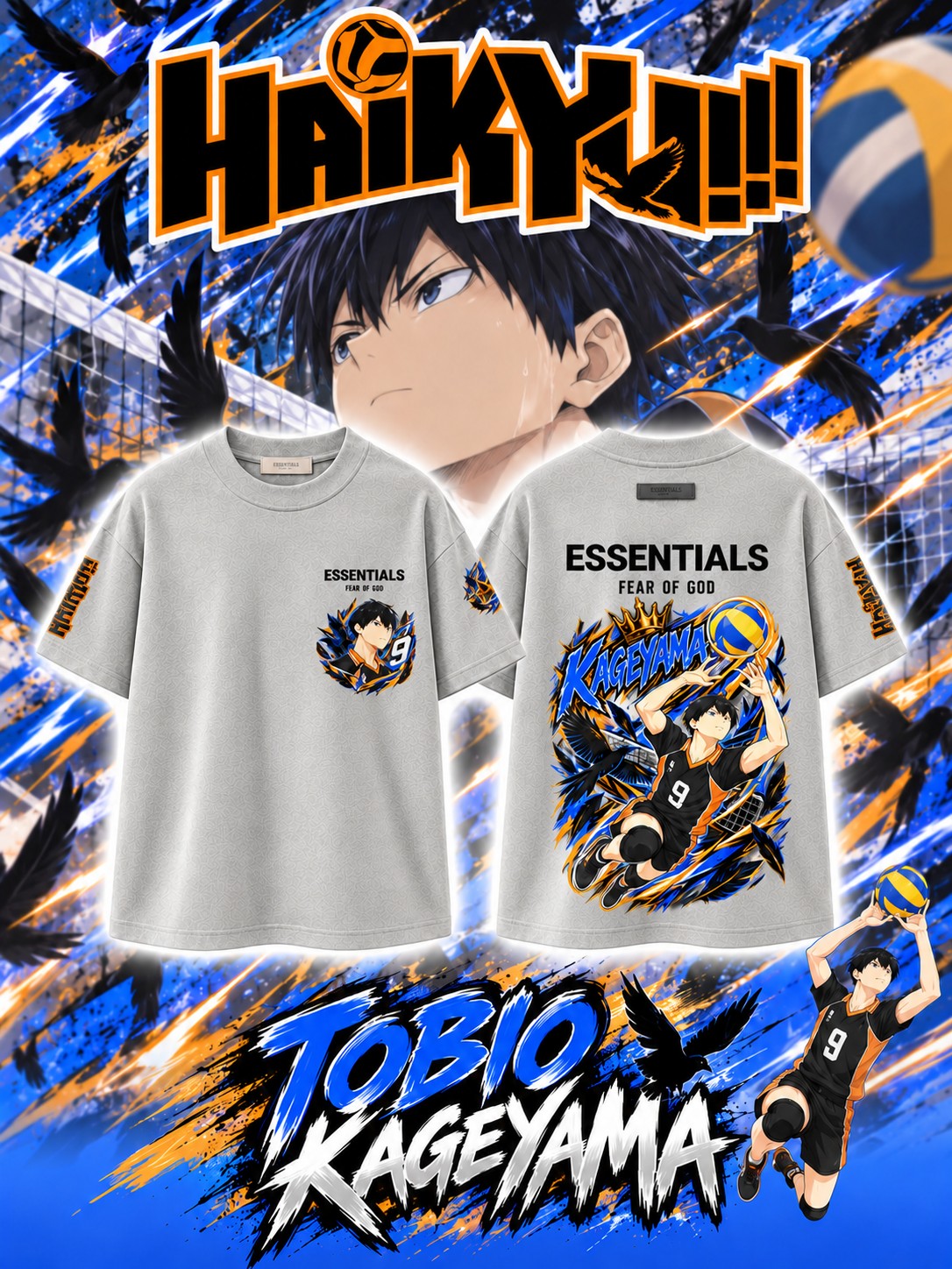 Tobio Kageyama V.1 Custom Ess. T-Shirt