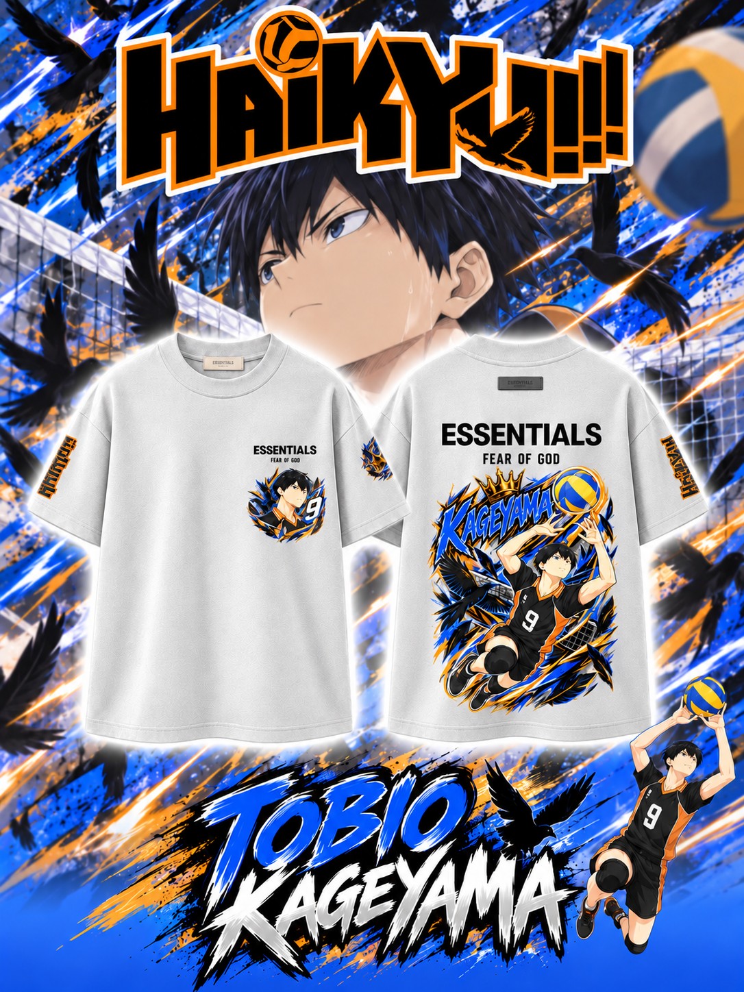 Tobio Kageyama V.1 Custom Ess. T-Shirt