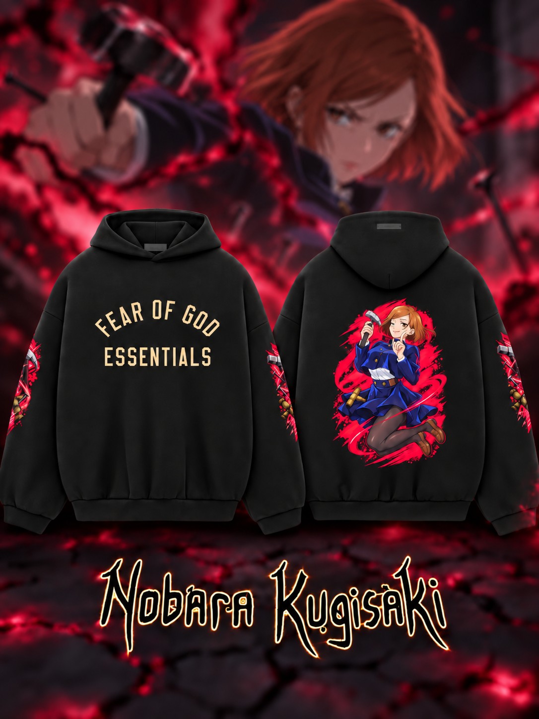 Nobara Kugisaki V.2 Custom Ess. Hoodie